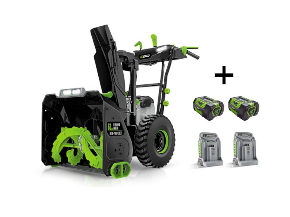 EgoPower SNT2400E Souffleuse à neige à moteur sans balais 61cm - 2 batteries et 2 charges inclus
